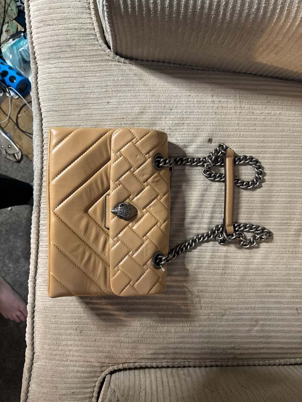 NWT Kurt Geiger Small Kensington Camel beige Leather Shoulder Bag
